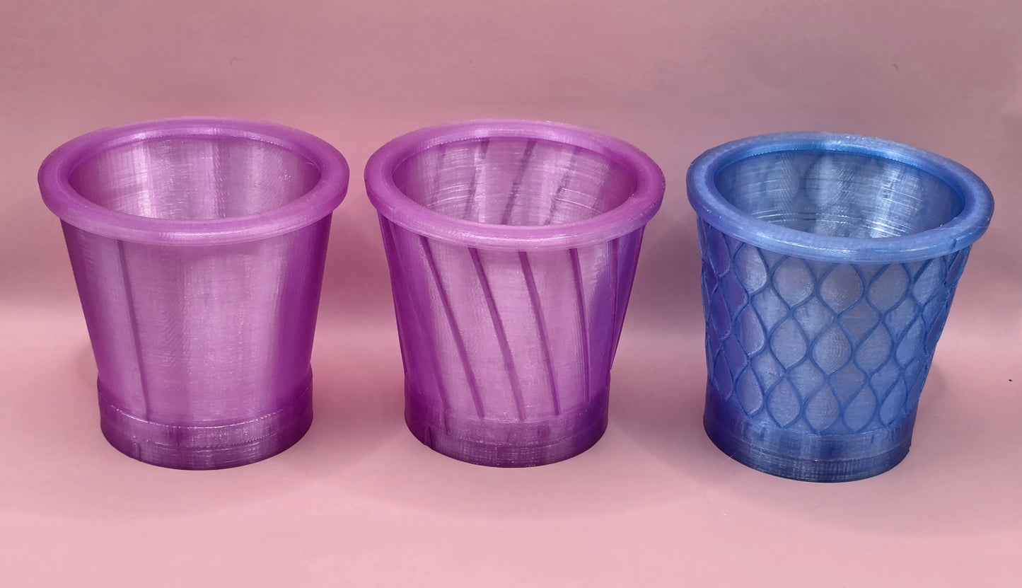 Twistable Removable Drip Tray 3D Printed Pot - Rain Drop