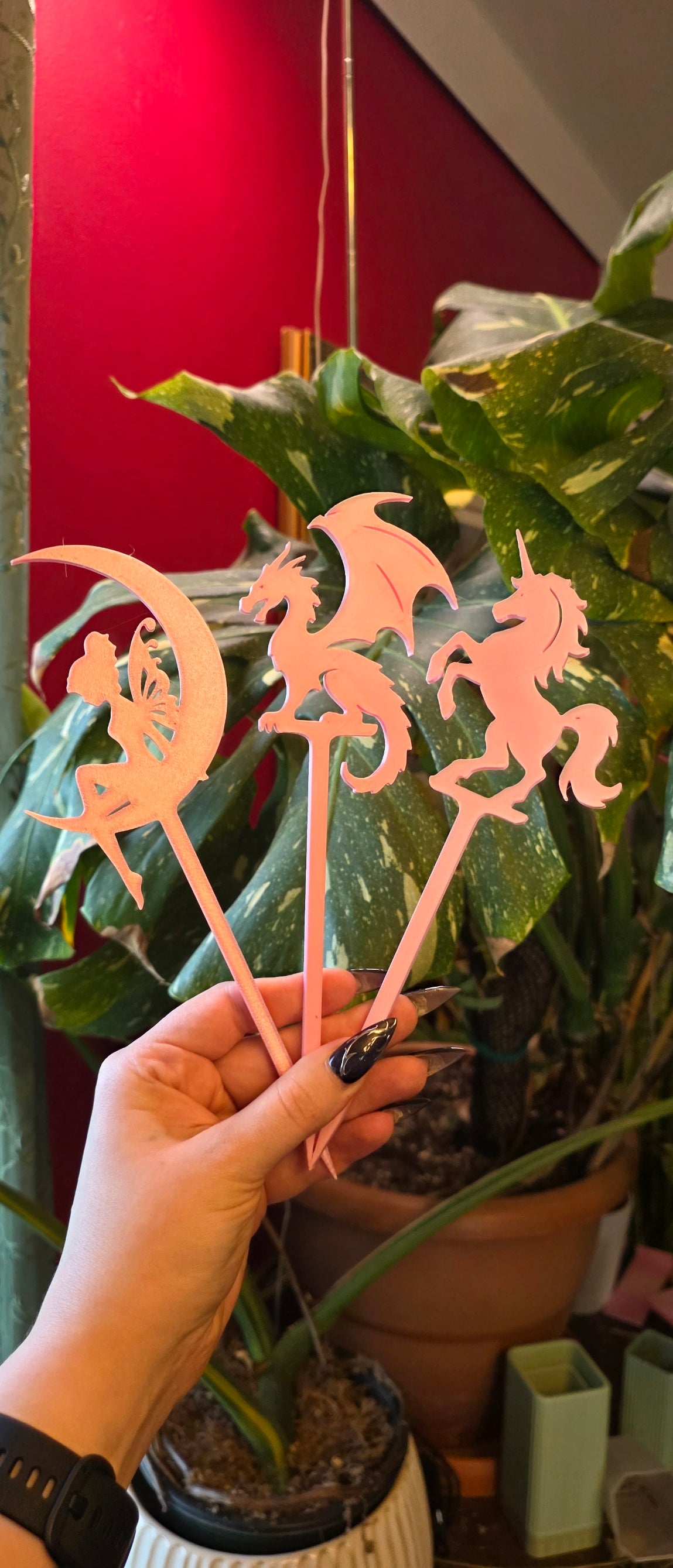 Dragon, Fairy & Unicorn Slim Plant Stakes