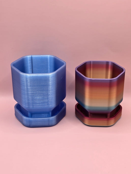 3D Printed Hexagon Pot for House Plants