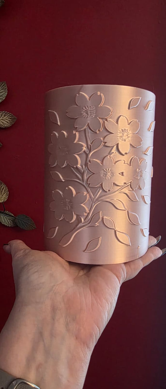 Round Cherry Blossom Self-Watering Pot V2 — 3D-printed plant pot from The Hoya Trove