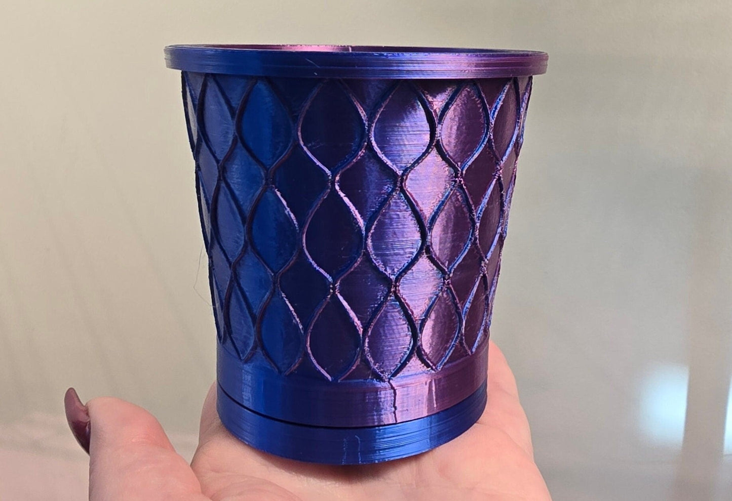 Twistable Removable Drip Tray 3D Printed Pot - Rain Drop